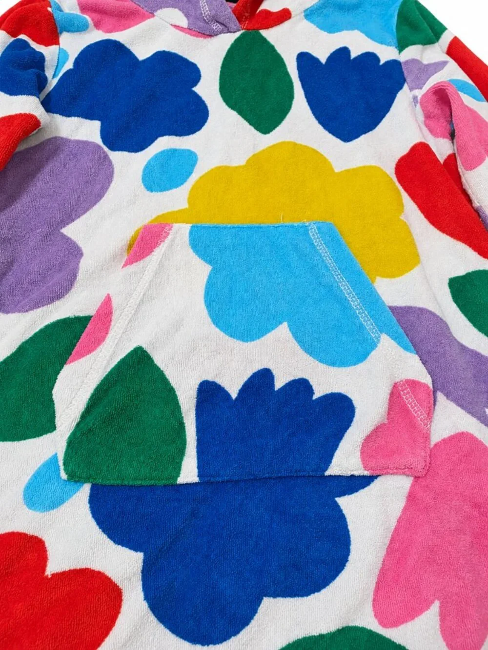 Boden Girls Floral Hooded Terry Swim Cover Up Multicolor Size 5-6Y
